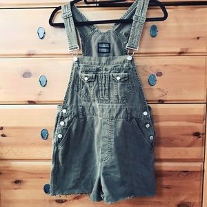 Vintage cutoff overalls